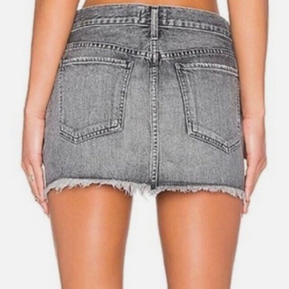Agolde Jeanette Denim Mini Skirt Grey Size 26 - Picture 2 of 6